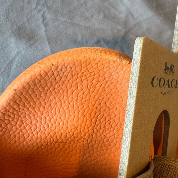 Coach Brown and Orange with Oranges Slide Sandals NWT - Picture 4 of 6